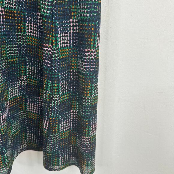 CAbi Elaine Puff Sleeve Dark Green A-Line Dress - Picture 4 of 11